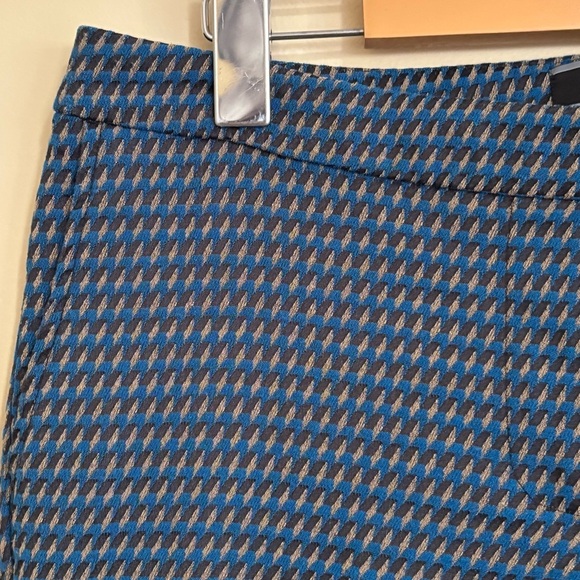 Le Château| Jacquard Blue and Tan Houndstooth Trouser Pants Sz 8 - Picture 4 of 8